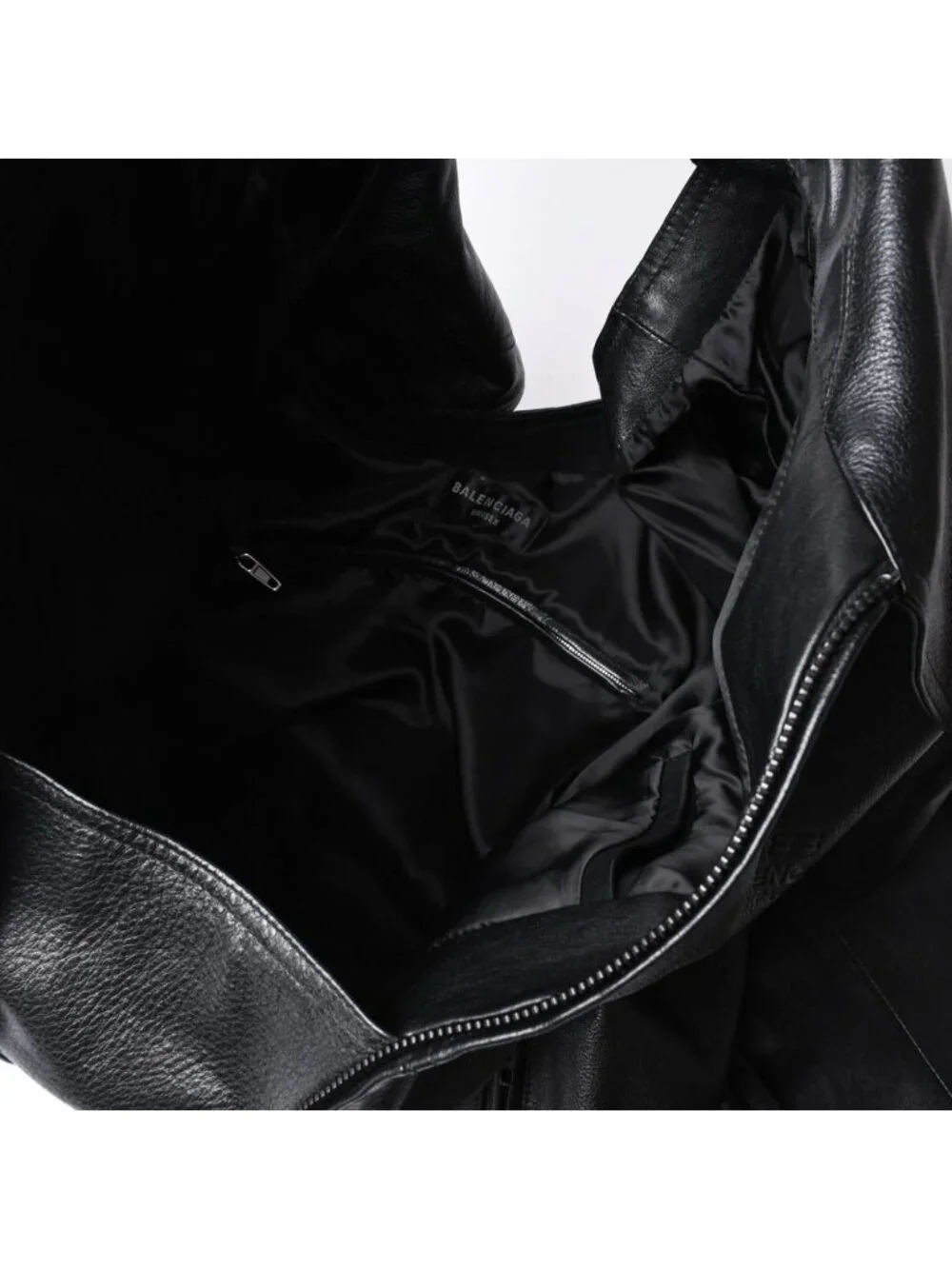 Balenciaga Handbag Shirt Bag Close Bag Leather Black
